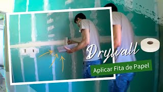 Como colocar FITA de PAPEL em parede de DRYWALL