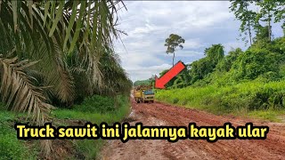 Anehhh...!!! Truck sawit jalannya melintang