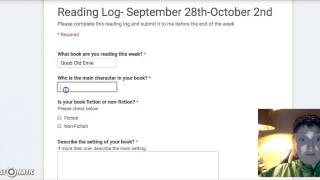 Reading Log Google Forms