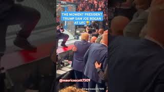 The Moment Trump First Locked Eyes with Joe Rogan at UFC!#Trump #JoeRogan #UFC #ViralMoment