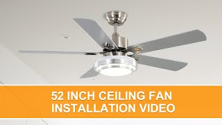 Warmiplanet 52 inch ceiling fan installation video -03