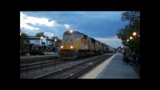 HD: UP SD70M 3968 leads UP MNPEL with NS Power at Elmhurst IL.