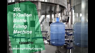 5 Gallon barrel washing filling capping machine 1200BPH