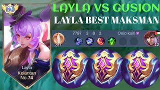 LAYLA VS GUSION❗BUILD ONE SHOT ENEMY DELETE! GAME HARD | build top 1 global Layla