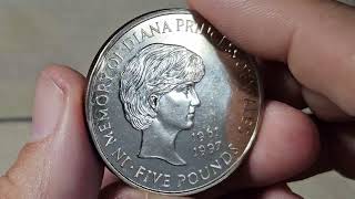 Britain's Princess Diana Tribute Coin | Crown-sized five pound coin following her death