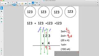 3 digit by 1 digit multiplication