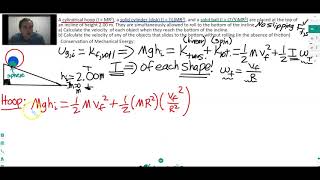 Physics Rotational Inertia Shapes Rolling Motion Problem