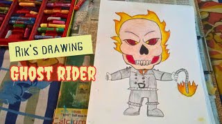 ঋকের আঁকা ছোট্ট কিন্তু ভয়ংকর ঘোস্ট রাইডার 💀☠️ | Ghost rider drawing |Ghost rider | Easy drawing