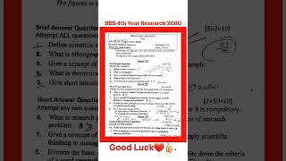 Bbs 4th year Research Question paper 2080 ❤️😍 Business Research Methods bbs 4th year question paper