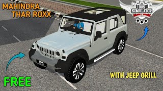 MAHINDRA THAR ROXX 5DOOR 2024 FOR BUS SIMULATOR INDONESIA BUSSID FREE DOWNLOAD