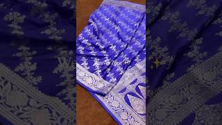 Royal Blue Mashru Silk #saree #mashrusilk #onlineshopping #satinsilk #weaveszone #pattusari