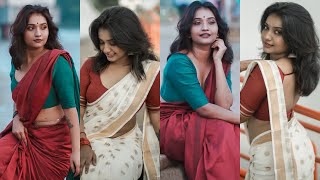 Mallu actress janaki mantra latest saree nave🥸 photoshoot video🤩🫣#actress#instamodel#viralvideo