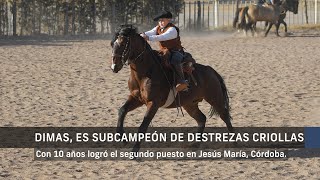 Destrezas criollas. Con 10 años, Dimas logró el subcampeonato nacional en Jesús María.