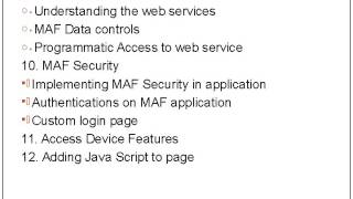 Oracle Mobile Application Framework MAF Online Training