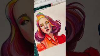 Marker portrait study💫#asmr #asmrdrawing #art #drawwithme #ohuhumarkers #colouredpencil