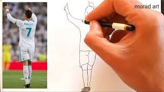 How to draw Cristiano Ronaldo step by step