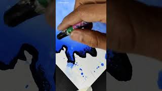 Moonlight Scenery Drawing With Two Birds #shorts #trending