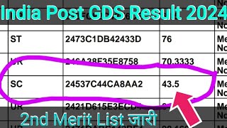 GDS New Result 2024 2nd Merit List for 20000Posts || GDS 2nd Merit List 2024 kab aayega || GDSresult