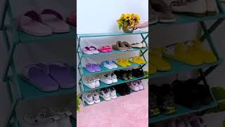 Shoe rack folding multi-layer simple household economic shelf door storage shelf installation free