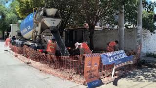 Colocaron nuevo hormigón en la calle Luis Burela al 100