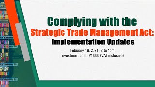 Strategic Trade Management Act STMA Updates, Registration Requirements