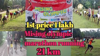 Mising olympic marathon running 21km compitition. The villager boy.