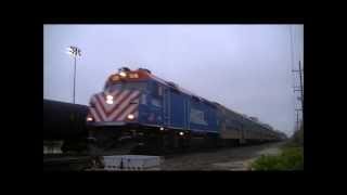 Full HD: Three Train Meet on the UP Geneva Sub at Glen Ellyn IL. 5/3/13