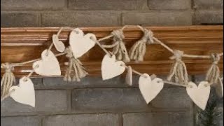 Rustic Clay Heart Garland | Valentine Decor | Picketsbyfaith