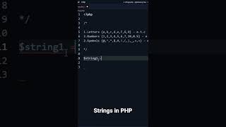 #shorts - Strings in PHP