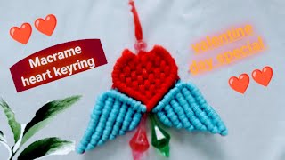 Macrame little heart keyring 💖💝❤️//how to make little heart keyring  #valentinesday #special