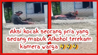 Aksi kocak seorang pria yang sedang mabuk alkohol terekam kamera warga 🤣🤣🤣