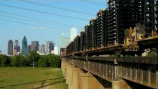 UP train crosses over the Trinity river at downtown Dallas, Tx. 06/11/2011 ©