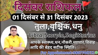 दिसंबर महीने का राशिफल और उपाय:तुला,वृश्चिक,धनु|LIBRA,SCORPIO,SAGITTARIUS-MONTHLY DECEMBER RASHIFAL