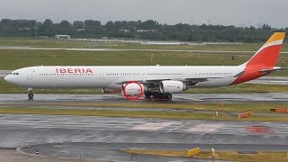 Iberia Airbus A340-600 landing at Düsseldorf International Airport [HD] | Airplanesloverr