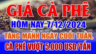 Giá cà phê hôm nay 7/12: tăng mạnh ngày cuối tuần, Cà phê vượt 5.000 USD/tấn