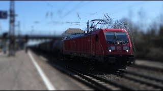 Züge am Bahnhof Mainz Bischofsheim: BR 187, 294, 143...