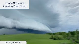 Insane & Epic Shelf Cloud Storm Structure - Green City, Missouri