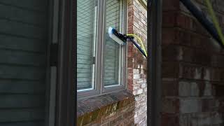 How to quickly clean a window with a water fed pole.  #oddlysatisfying