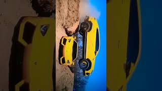 yellow Lamborghini stunt