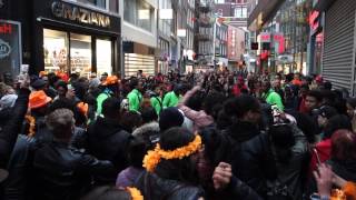 Street drummers in Amsterdam, King's Day 2017