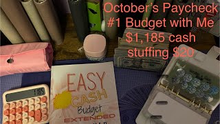 Budget With Me my first paycheck of October$ $1,185 Budgeting Bills, cash envelopes, sinking funds 📝