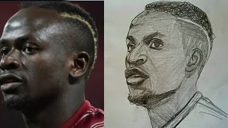 How to draw Sadio Mane's face step by step|Very easy || al nassr