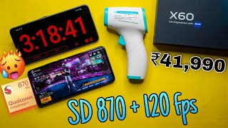 Vivo x60 Pubg Battery Drain Test 100%-0% 🥵 SD 870 | 120 FPS PUBG Gameplay 🤬