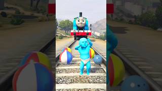 GTA V:HULK SAVING BABY HULK FROM THOMAS TRAIN #shorts