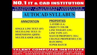 AUTOCAD TRAINING IN ELURU TALENT COMPUER INSTITUTE CAD CAM TRAINING CENTRE #ELURU #AUTOCAD