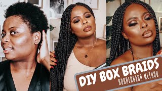 DIY Rubberband Method Box Braids on short hair. MISTAKES I MADE + HOW TO FIX THEM and TIPS TO HELP!