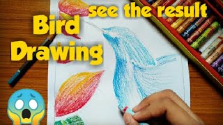 How to draw bird with oil pastel | bird drawing with oil pastel for beginners | Drawing of Nature