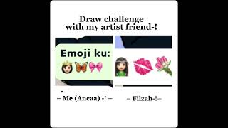 Draw challenge with my ✨Artist Friend✨, #shorts #capcut #indonesia #art #challenge #artchallenge 💖