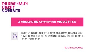 Coronavirus update - 19th July 2021