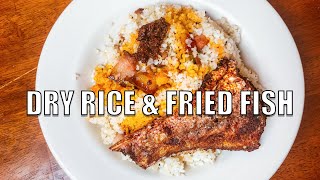 African Food | Liberian Dry Rice & Fried Fish w/ Palm Oil Recipe